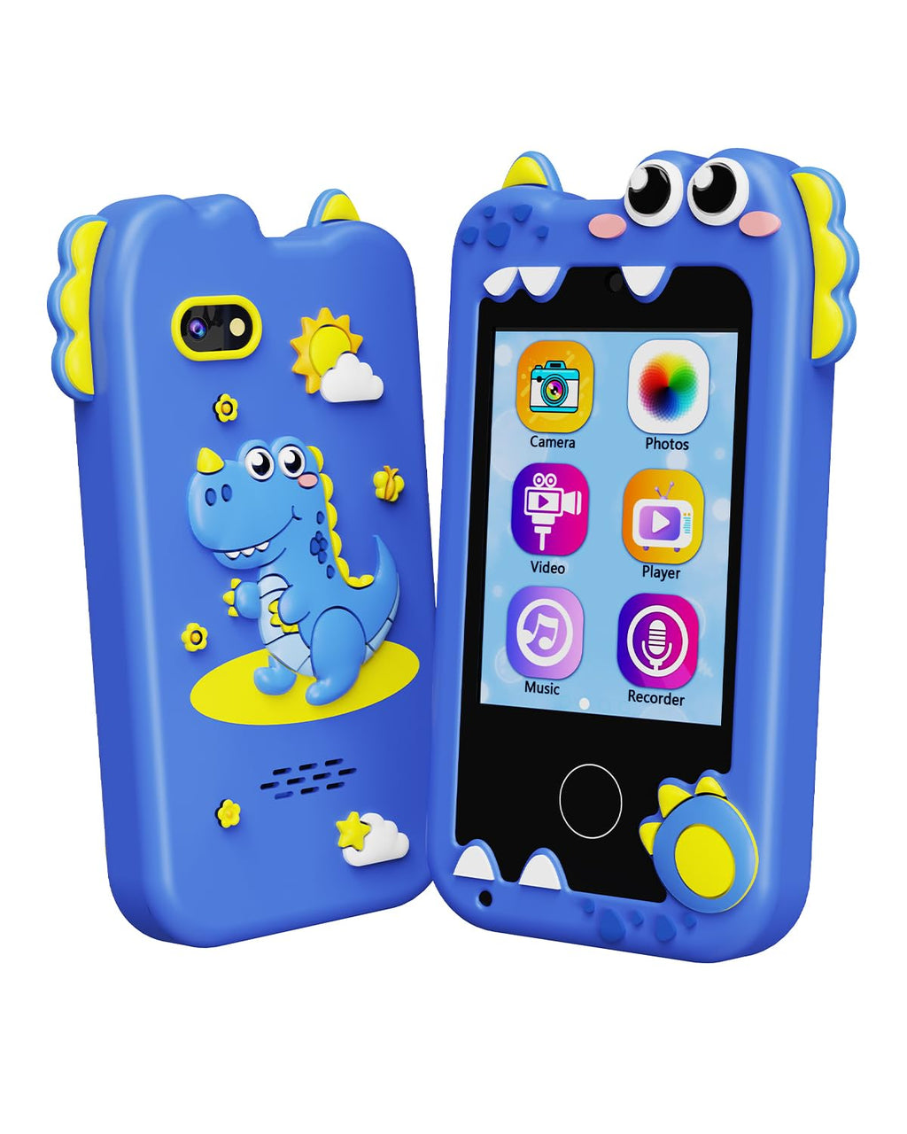 Kikidex Kids Phone for GirlsToys for Boys Girls Age 3-10 Christmas Birthday GiftsTouchscreen Kids Toy Cell Phone with Dual CameraPuzzle Game Music Player(Blue)