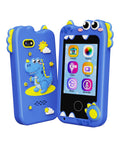 Kikidex Kids Phone for GirlsToys for Boys Girls Age 3-10 Christmas Birthday GiftsTouchscreen Kids Toy Cell Phone with Dual CameraPuzzle Game Music Player(Blue)
