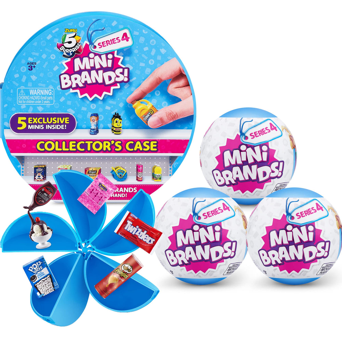 5 Surprise Mini Brands Collectors Kit by ZURU - Kids Toy Great Includes Real Miniature Collectibles 3 Mystery Capsules + 1 Case (Amazon Exclusive)
