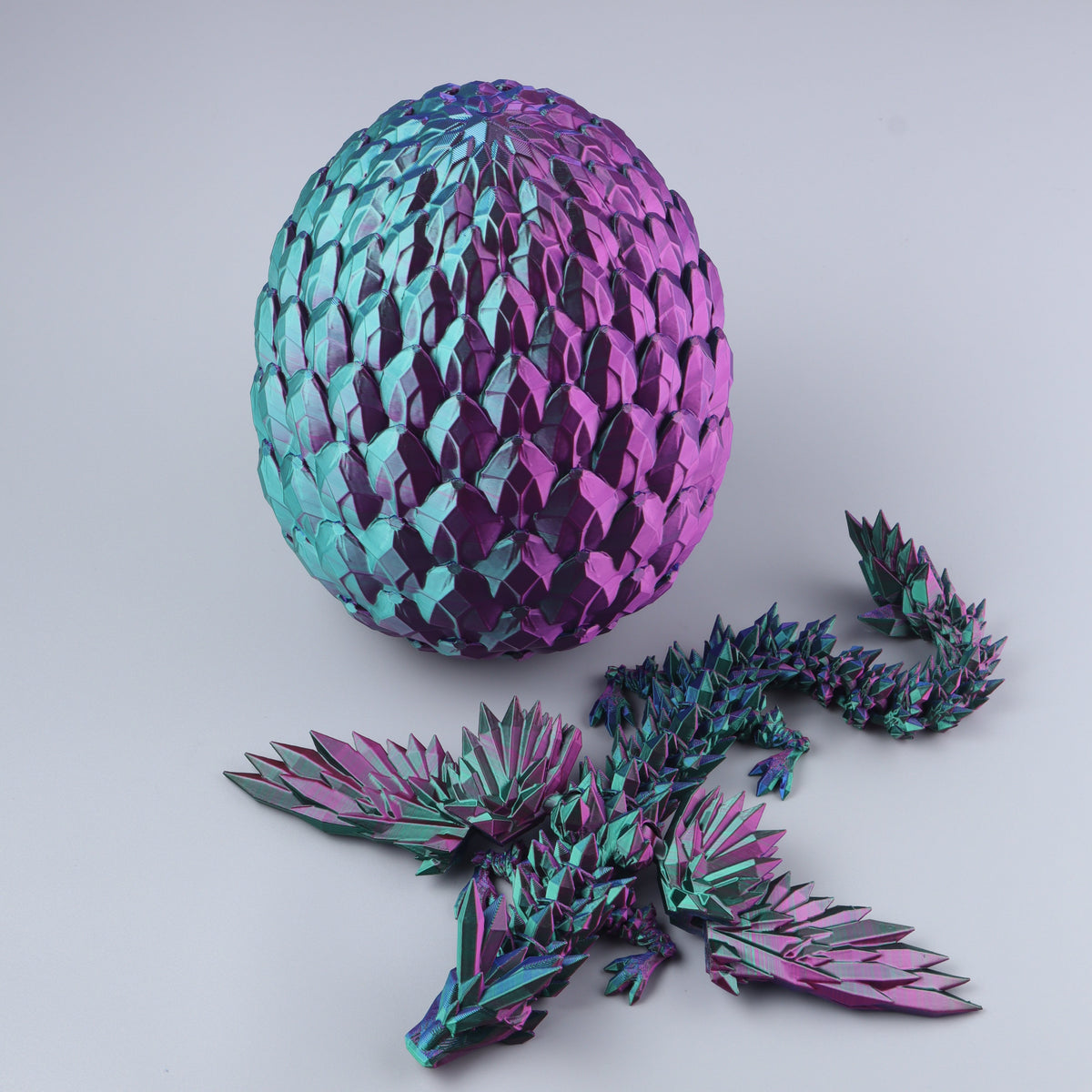 3D Printed Crystal Wing Dragon Fidget Toy – Articulated Fantasy Desk Toy Gift