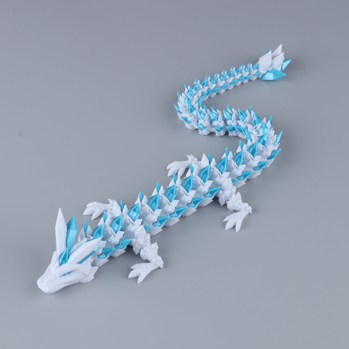 3D Printed Crystal Dragon Fidget Toy – Articulated Flexible Desk Toy Gift