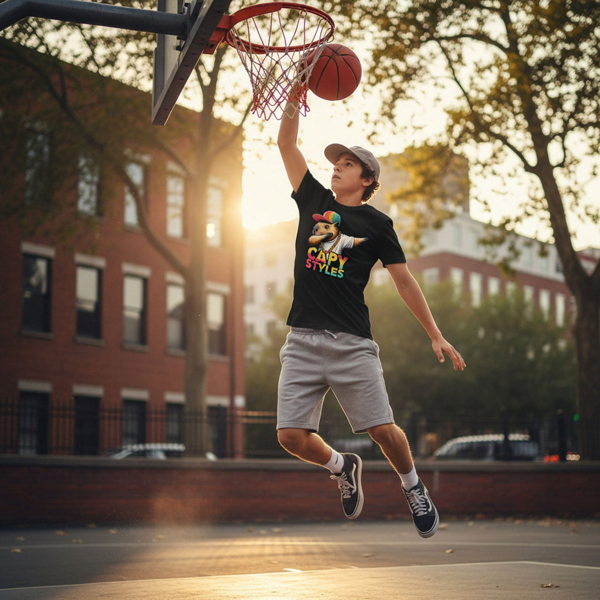 Capybara Graphic T Shirt Capy Styles Streetwear Skating Casual Tee